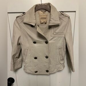 Limitless Cream 100% Lambs Leather Moto Jacket Italy